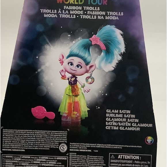 DreamWorks Trolls World Tour Glam Satin Fashion Doll with Accessories. NIB - Picture 3 of 7